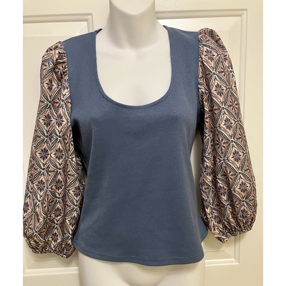 Dolan Left Coast Blue Shirt Anthropologie S Small Boho Women's